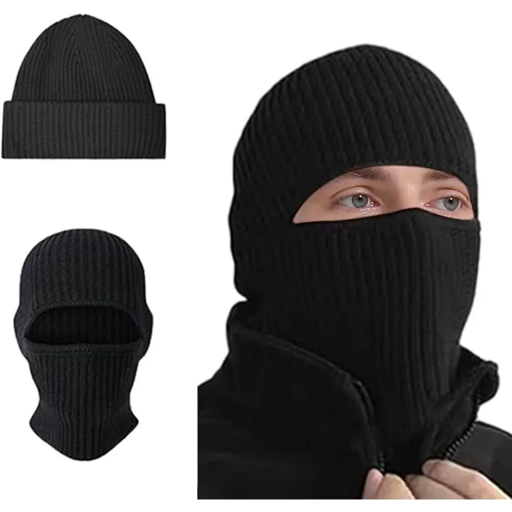 Men's Black Balaclava Ski Mask Beanie Ski Face Mask Winter Warm Skull Cap